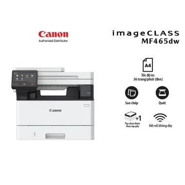 Máy in laser đen trắng Canon MF465DW NK (A4/A5/ In/ Copy/ Scan/ Fax/ Đảo mặt/ ADF/ USB/ LAN/ WIFI)