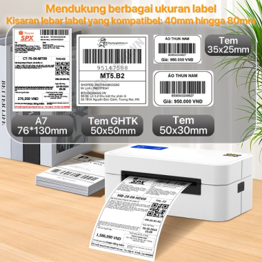 Máy in tem vận đơn A7 Rhebar QR-368CBT (USB + Bluetooth)