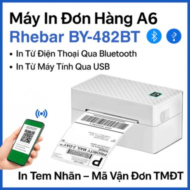 Máy in vận đơn A6 Rhebar BY-482BT (USB + Bluetooth)