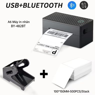 Máy in vận đơn A6 Rhebar BY-482BT (USB + Bluetooth)