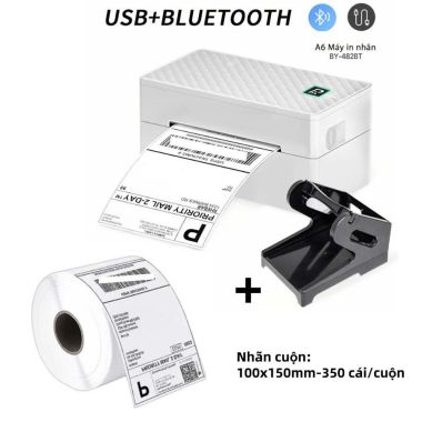 Máy in vận đơn A6 Rhebar BY-482BT (USB + Bluetooth)
